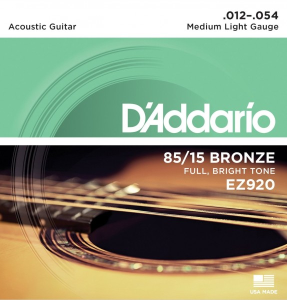 Струны для акустической гитары D'Addario EZ920 012-054
