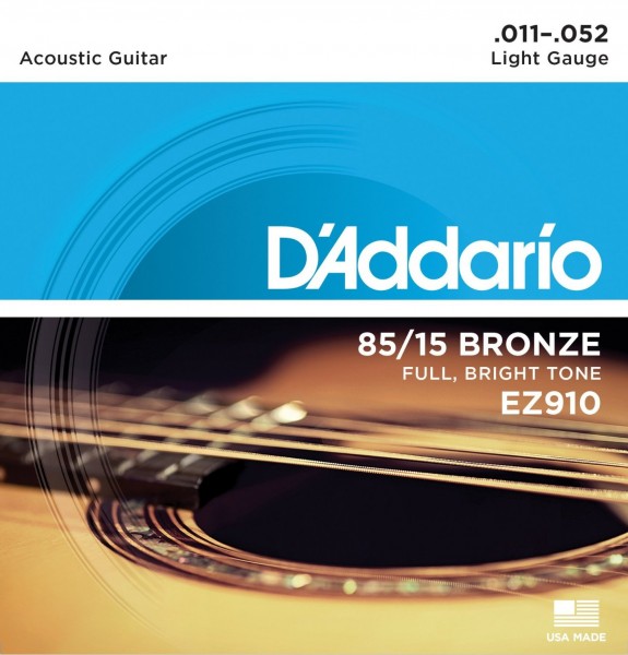 Струны для акустической гитары D'Addario EZ910 011-052