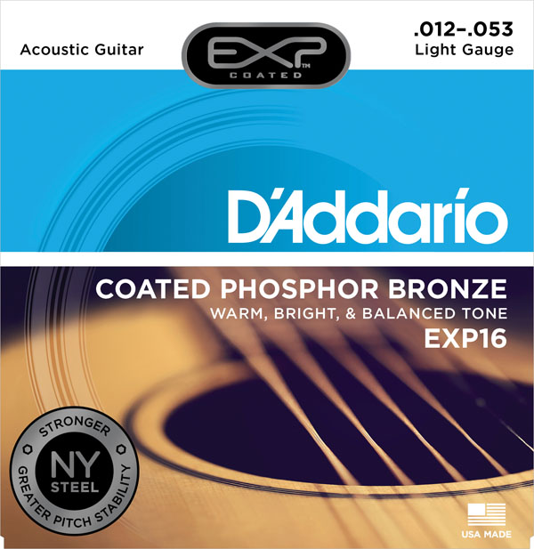Струны для акустической гитары D'Addario EXP16 012-053