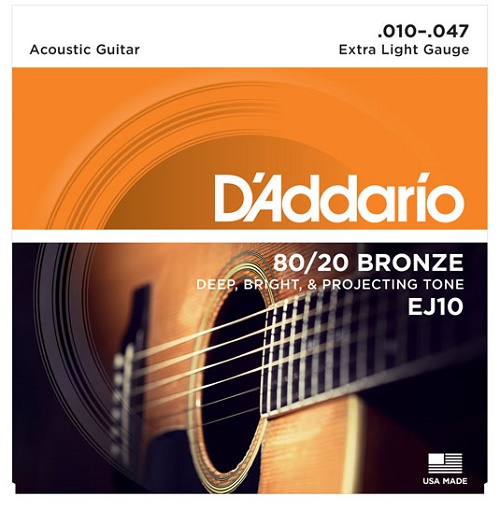 Струны для акустической гитары D'Addario EJ10 010-047