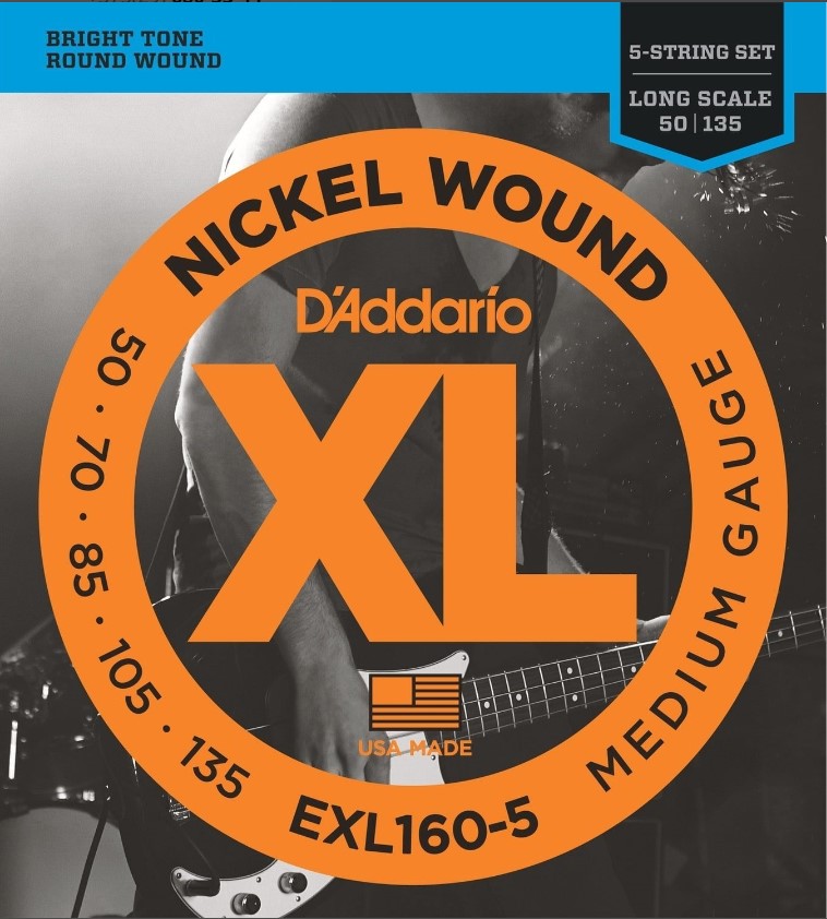 Струны для бас-гитары D'Addario EXL160-5 50-135 5-String