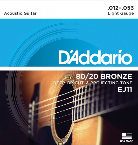 Струны для акустической гитары D'Addario EJ11 012-053