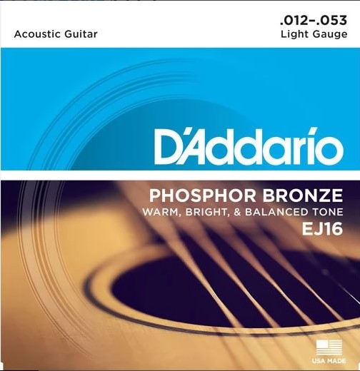 Струны для акустической гитары D'Addario EJ16 012-053